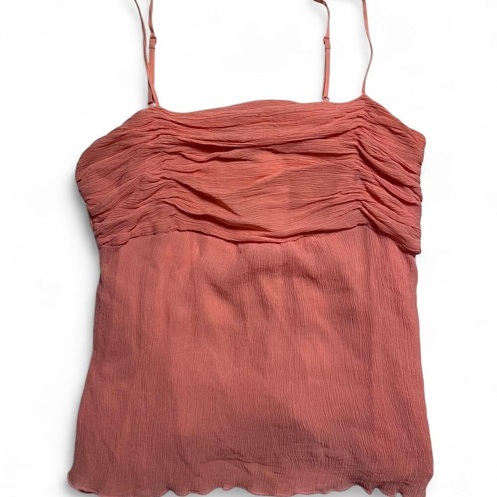 Gap silk pink ruched cami top